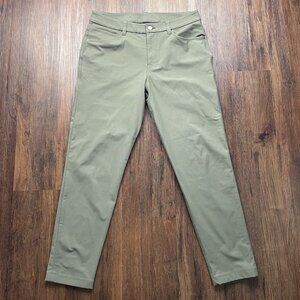 Lululemon Commission Pants Sz 30 Mens Sage Flat Front Chino ABC Warpstreme Gym
